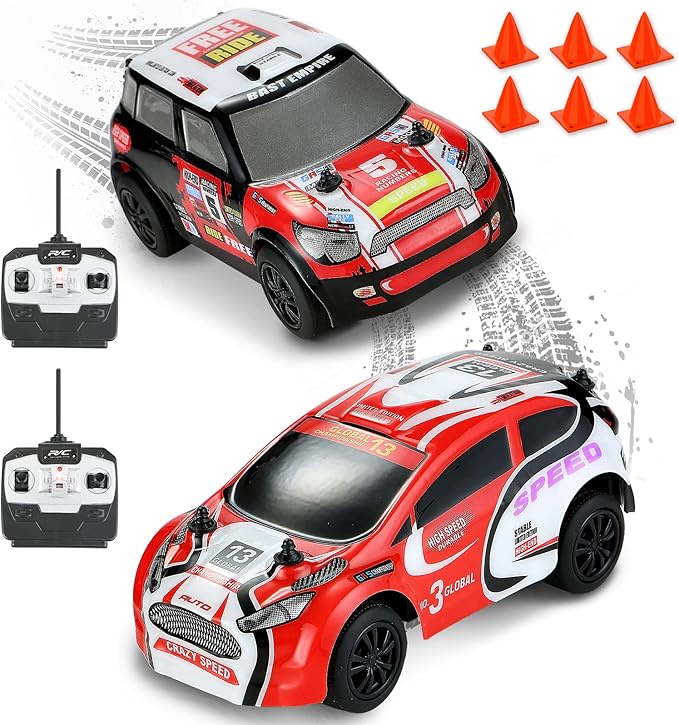 Carox ミニ ラジコンカー 子供向け 1/32スケール ミニラジコン2個セット 家族や友達と遊べる ストレス解消グッズ プレゼントに最適 OX39