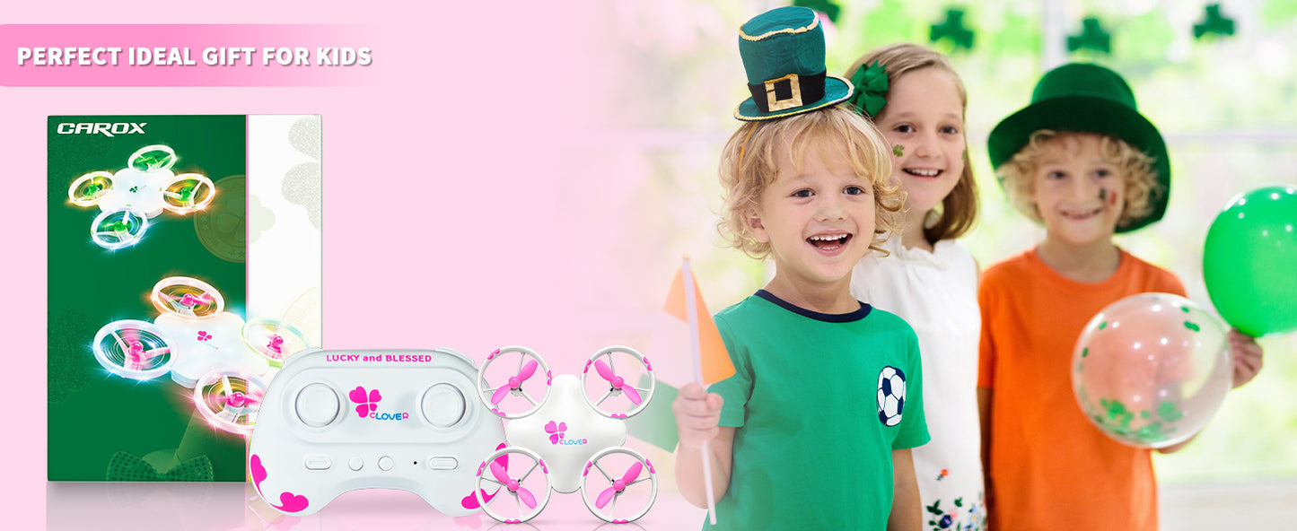 Clover Mini Drone for Kids β Beginner-Friendly LED Quadcopter with Dual Modular Batteries, Easy to Fly, Altitude Hold, One-Key Takeoff, 360 Flips β Gift for Boys & Girls Age 6+