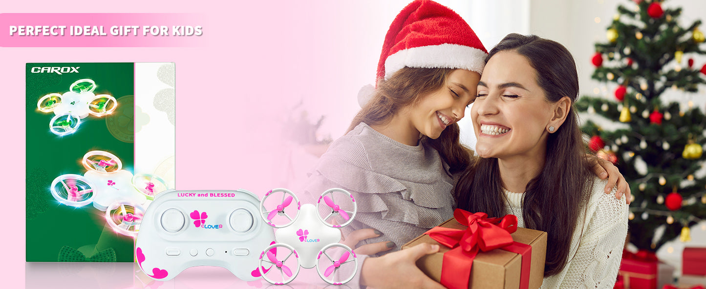 Clover Mini Drone for Kids β Beginner-Friendly LED Quadcopter with Dual Modular Batteries, Easy to Fly, Altitude Hold, One-Key Takeoff, 360 Flips β Gift for Boys & Girls Age 6+