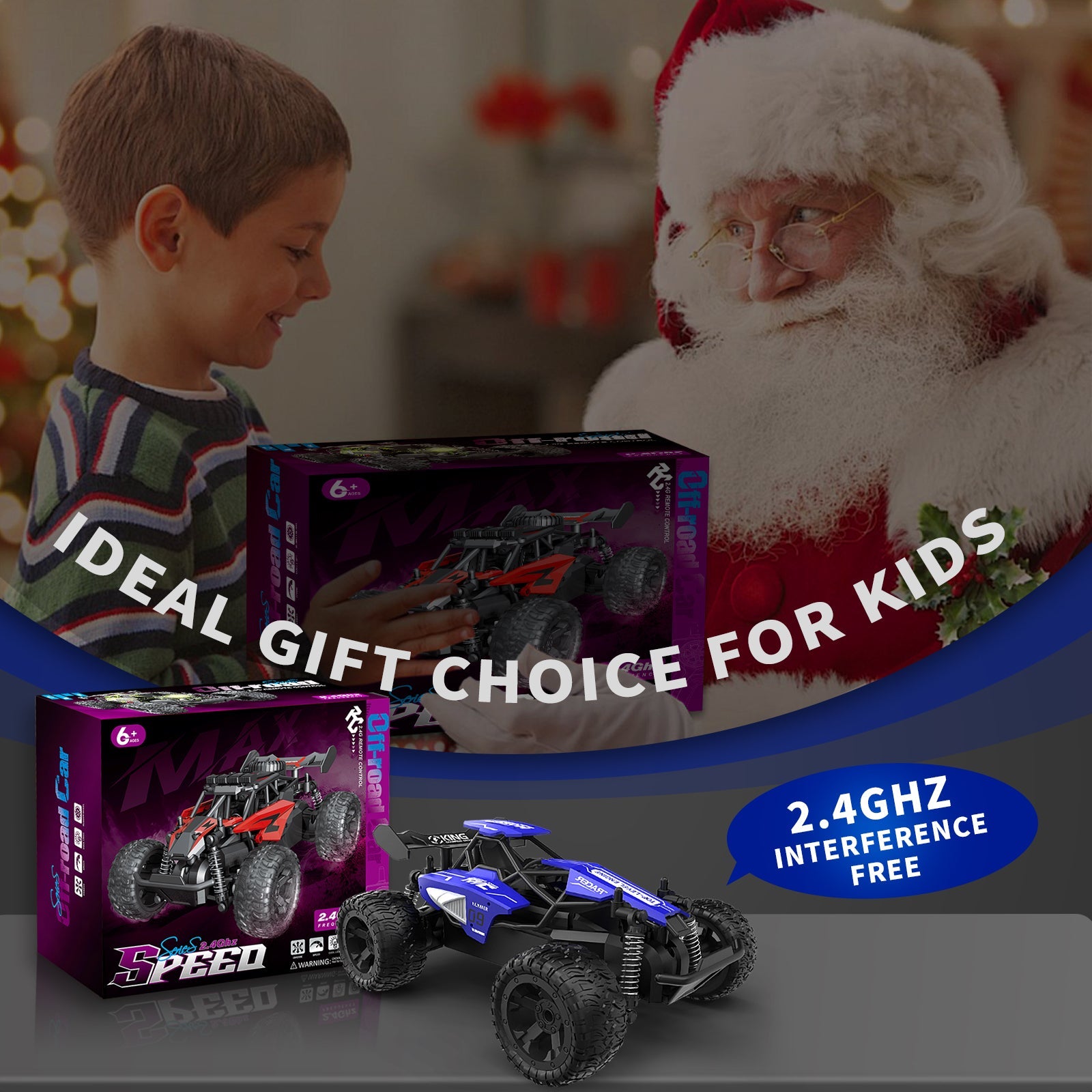 1:16 Scale RC Car for Kids, 2.4GHz High - Speed Electric Monster Truck - Carox