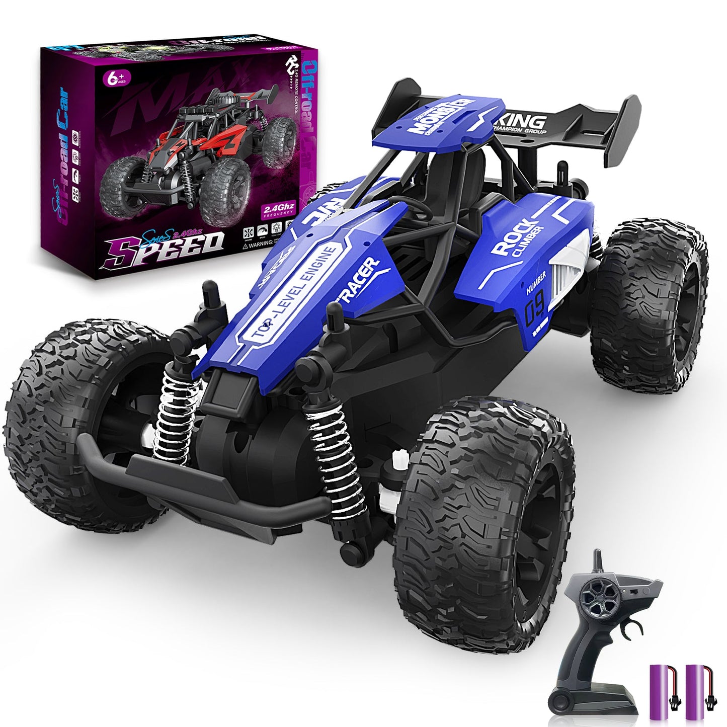 1:16 Scale RC Car for Kids, 2.4GHz High - Speed Electric Monster Truck - Carox