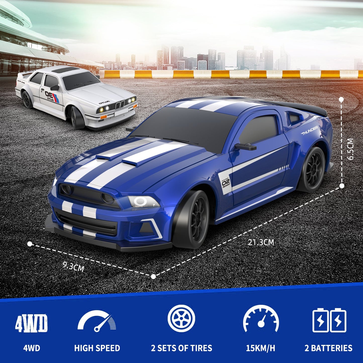 1:24 Scale RC Drift Car, 2.4GHz Remote Control Car - Carox