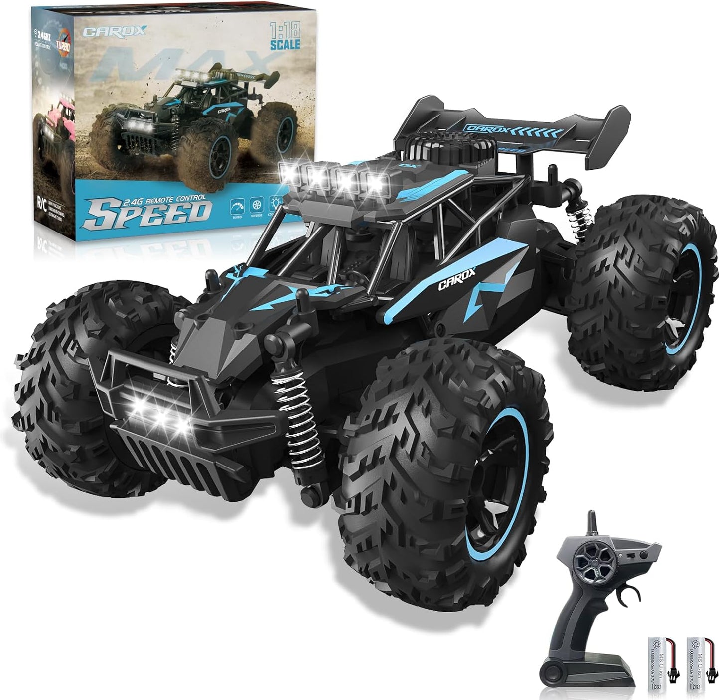 25KM/H High Speed RC Car, 1:18 Off - Road Monster Truck - Carox