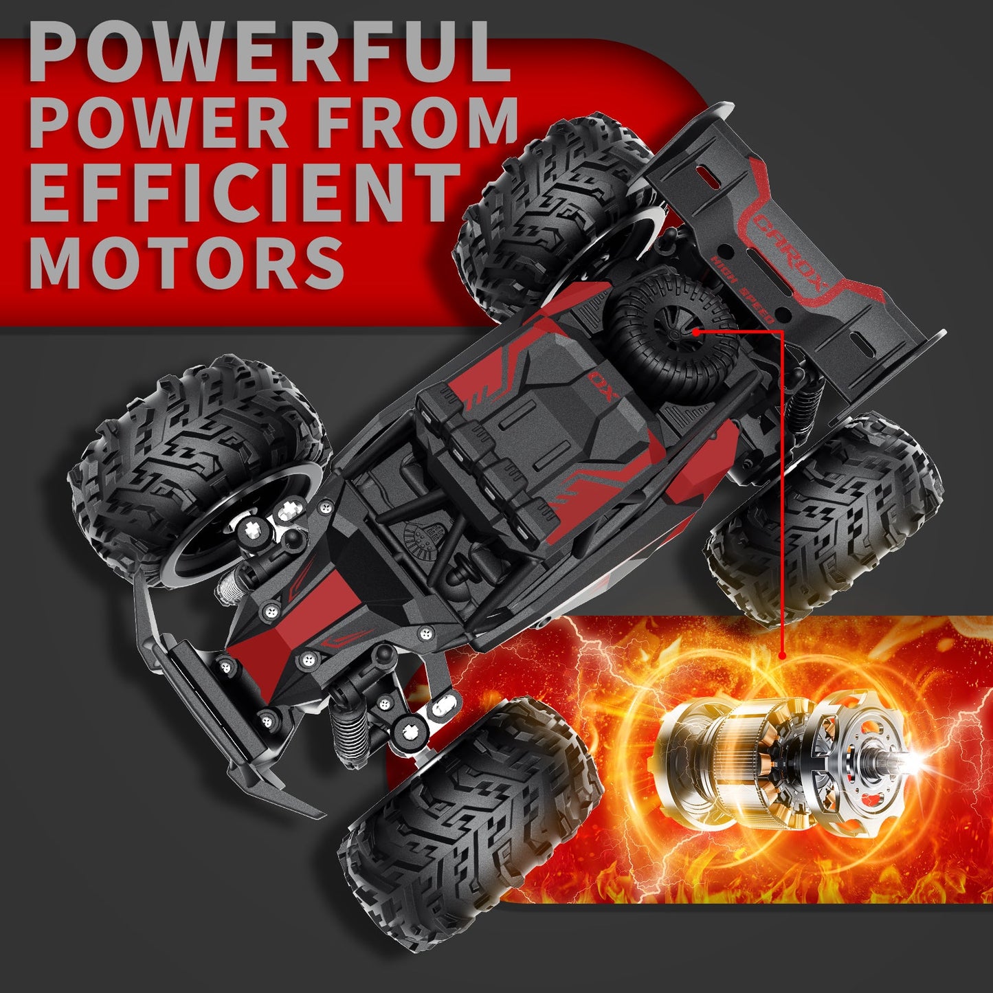 25KM/H High Speed RC Car, 1:18 Off - Road Monster Truck - Carox