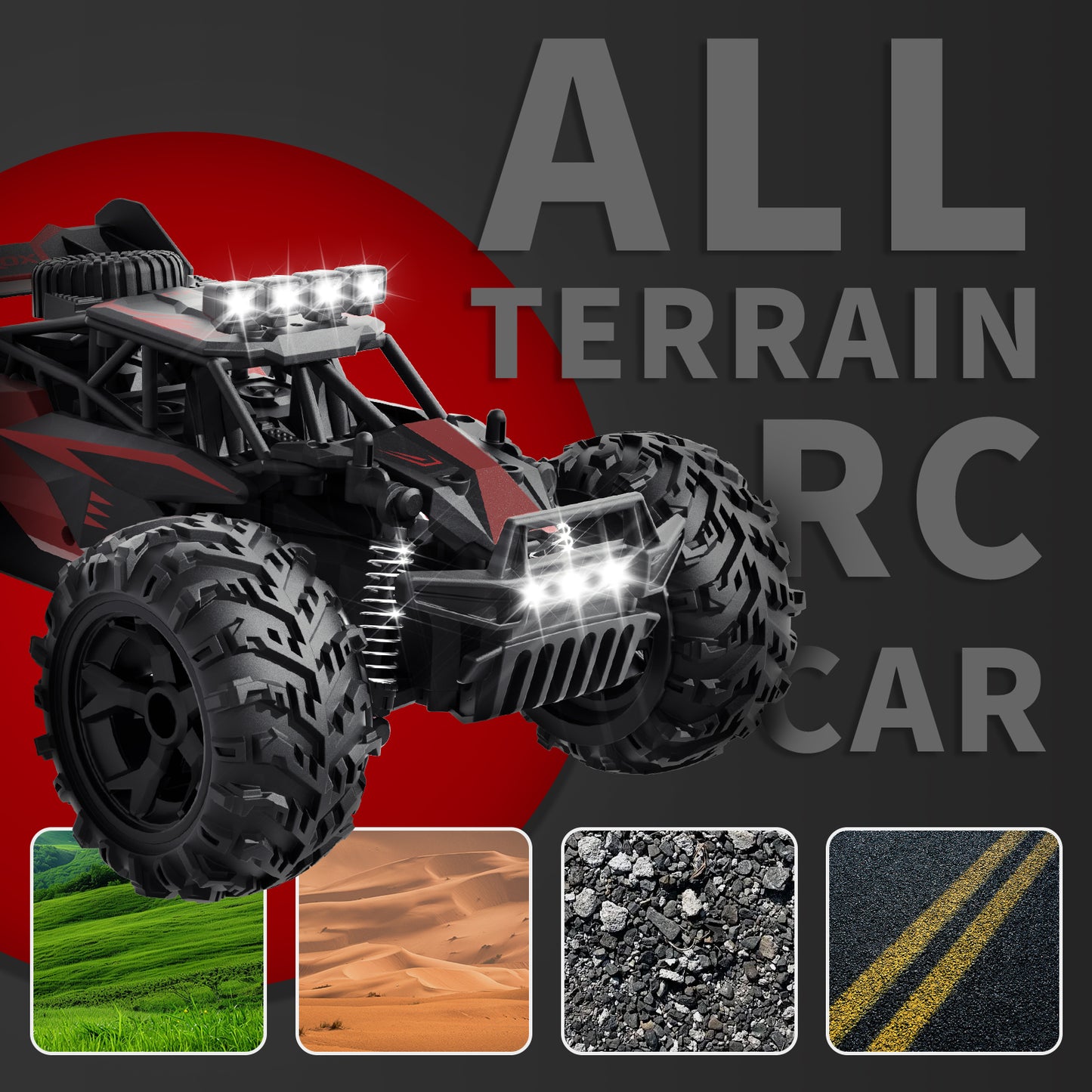 25KM/H High Speed RC Car, 1:18 Off-Road Monster Truck