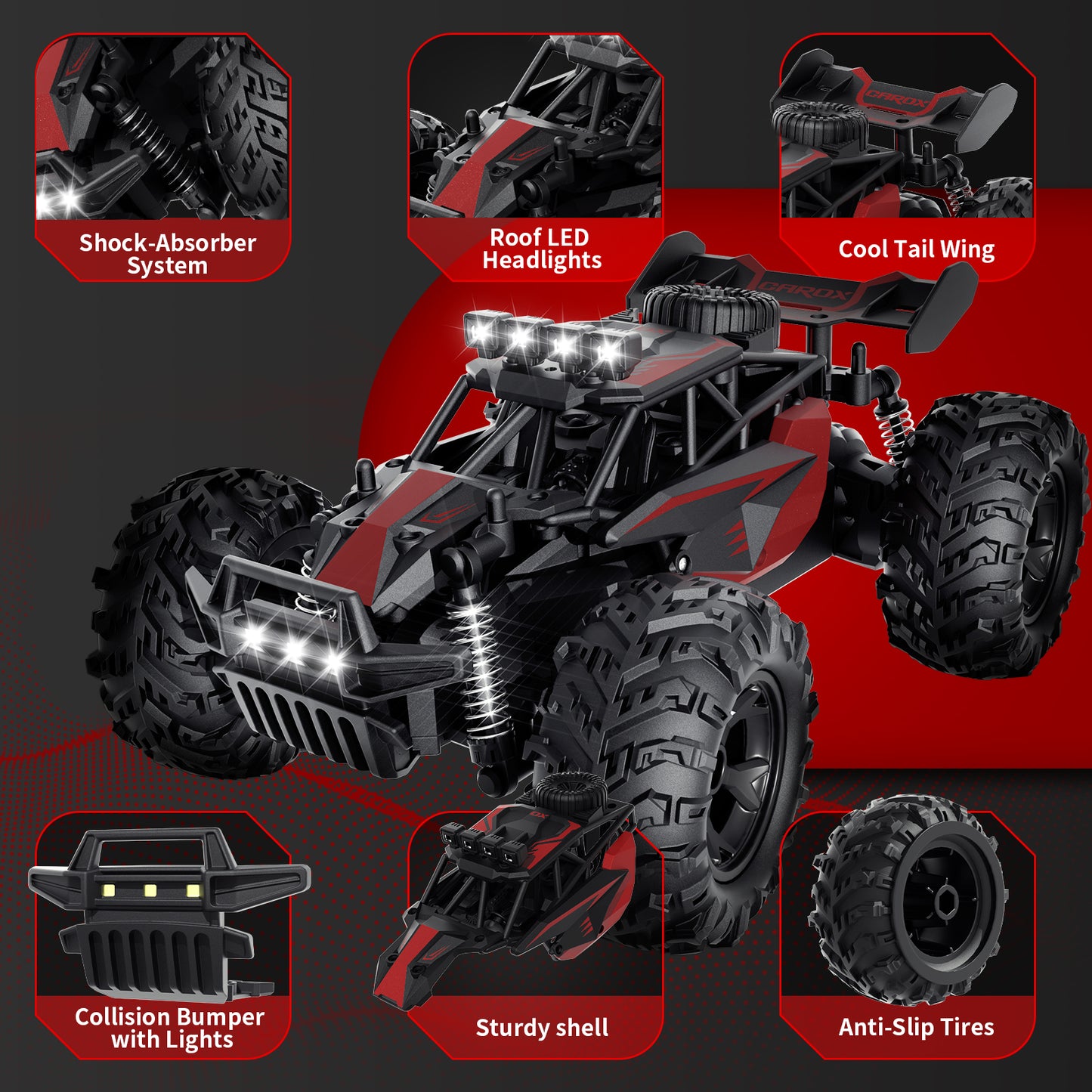 25KM/H High Speed RC Car, 1:18 Off-Road Monster Truck