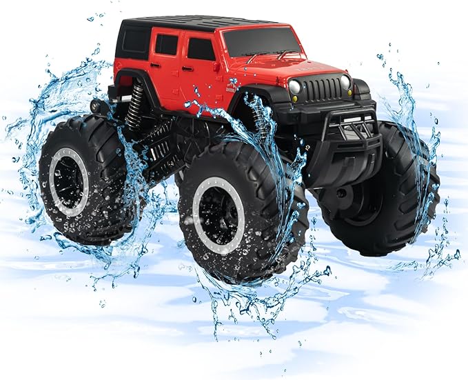 Remote Control Amphibious Car Toys for Kids-360°Spin Off-Road RC Truck for All Terrain