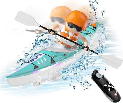 Remote Control Boats with LED Light for Kids, 2.4Ghz RC Boat for Boys