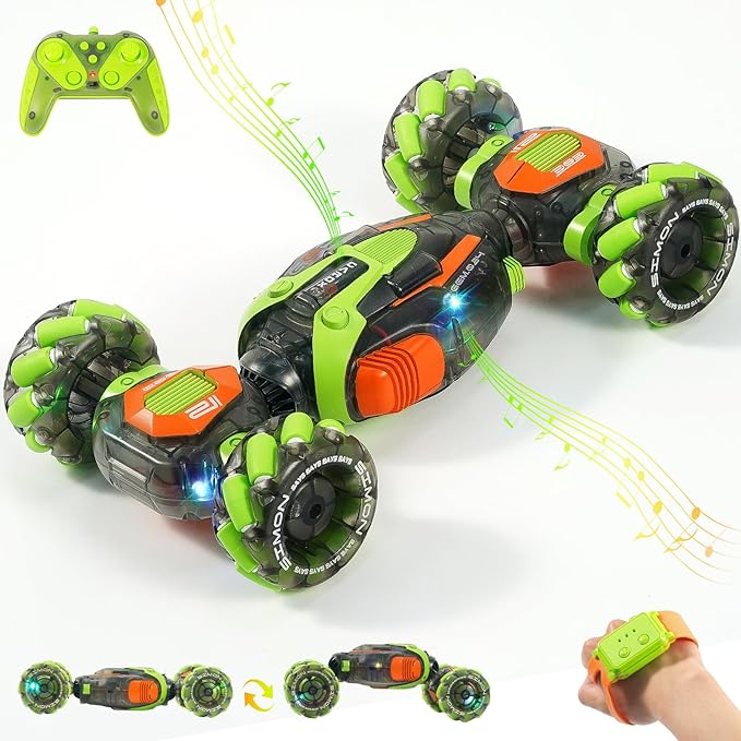 Gesture Sensing RC Stunt Car, 4Ghz Hand & Controlled Remote Control Twist Rotating Cars 4WD Transform Off Road RC Cars