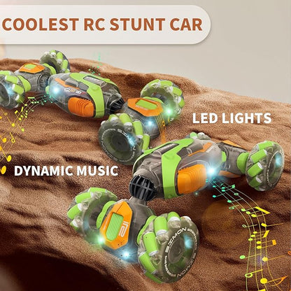 Gesture Sensing RC Stunt Car, 4Ghz Hand & Controlled Remote Control Twist Rotating Cars 4WD Transform Off Road RC Cars