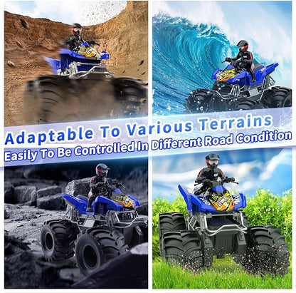 Remote Control Boat, 2.4Ghz Remote Control Jet-ski, All Terrain Monster Truck Toys 360 Stunt Capable