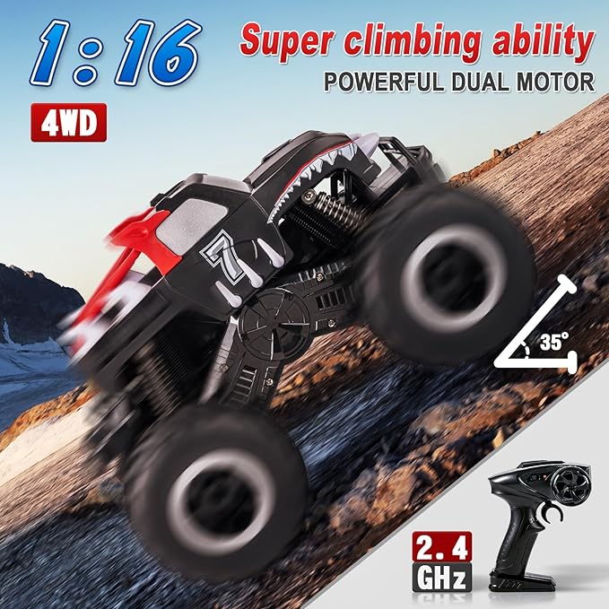 Remote Control Amphibious Car Toys for Kids-360°Spin Off-Road RC Truck for All Terrain