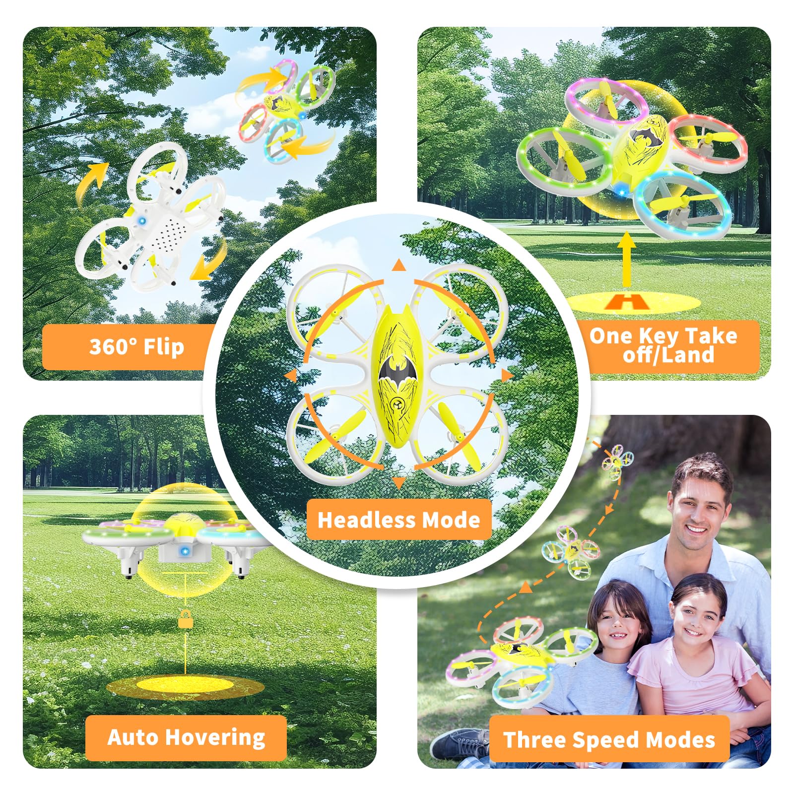 Bat Drone - Drones for Kids - Easy to Use RC Quadcopte, Altitude Hold, Headless Mode - Carox