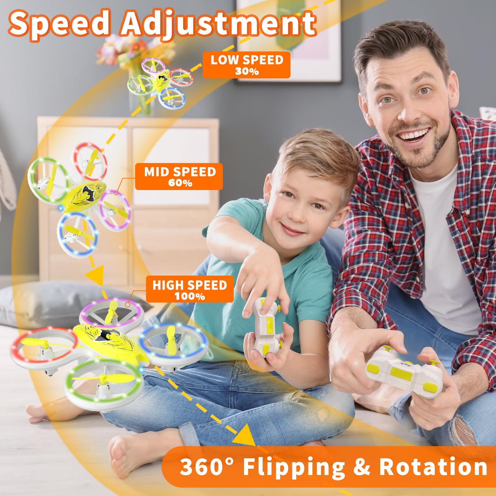 Bat Drone - Drones for Kids - Easy to Use RC Quadcopte, Altitude Hold, Headless Mode - Carox