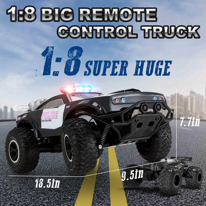 Carox Large Remote Control Police Car Toy with Lights and Sirens - Carox