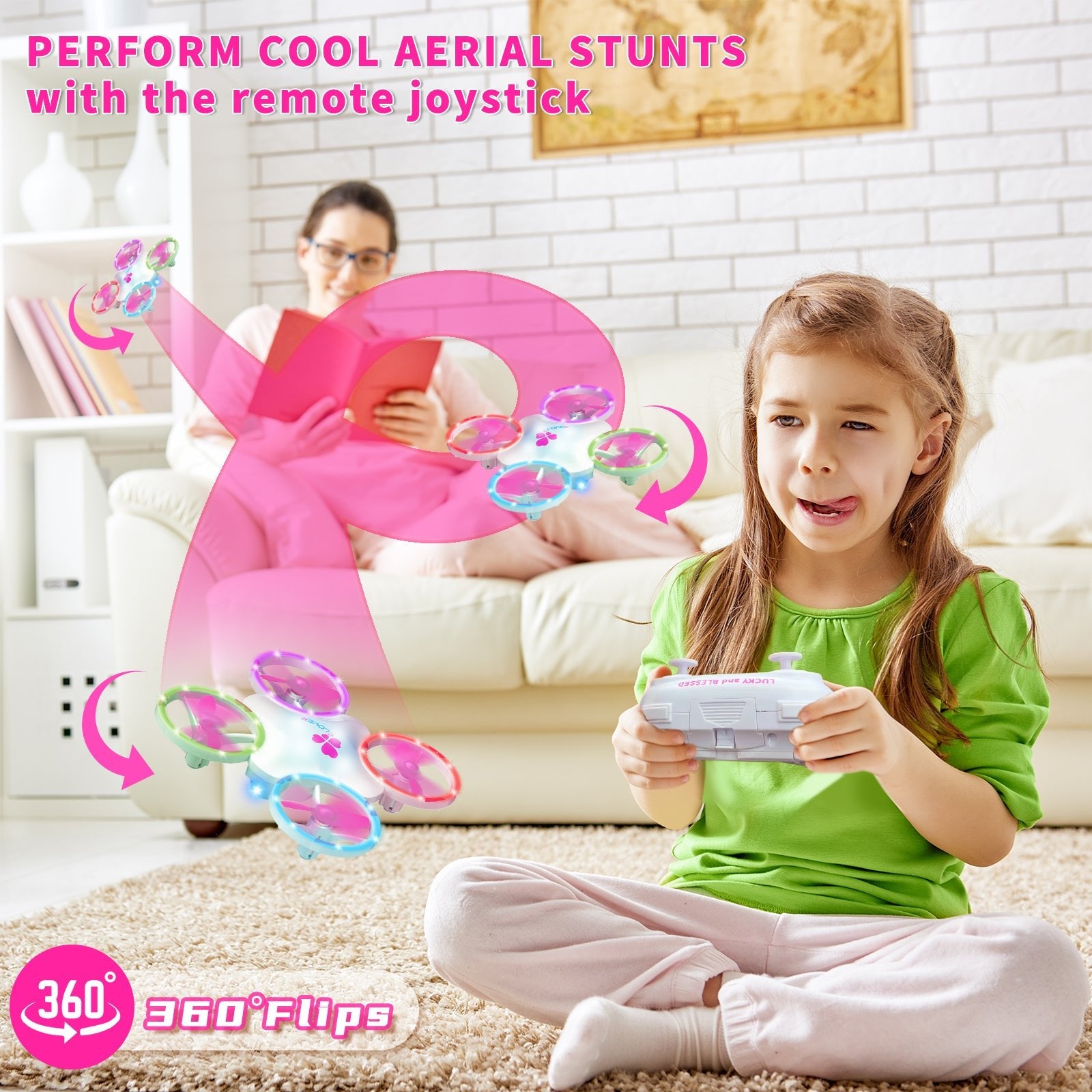 Clover Mini Drone for Kids – Beginner Friendly LED Quadcopter - Carox