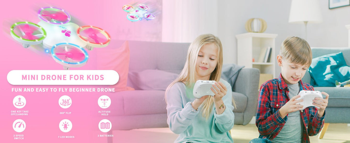 Clover Mini Drone for Kids – Beginner Friendly LED Quadcopter - Carox