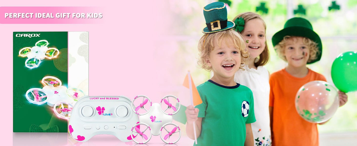 Clover Mini Drone for Kids – Beginner Friendly LED Quadcopter - Carox