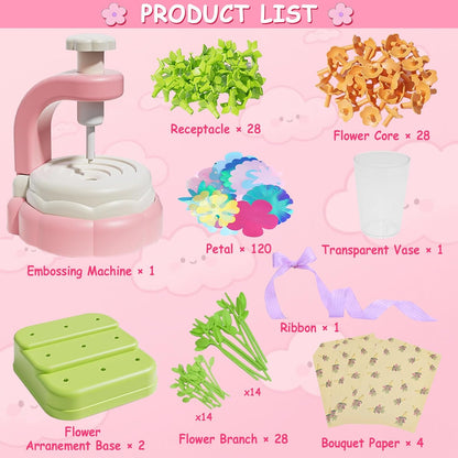 Fabric Flower Bouquets Craft Kit, DIY Arts & Crafts Kit with Colorful Fabric Flowers - Carox