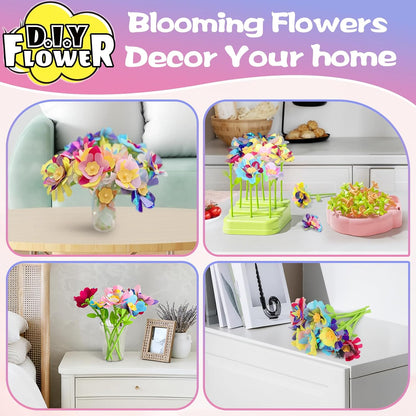 Fabric Flower Bouquets Craft Kit, DIY Arts & Crafts Kit with Colorful Fabric Flowers - Carox