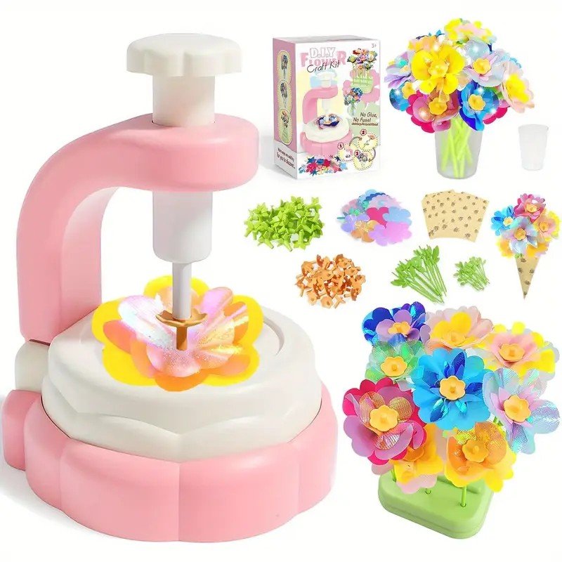 Fabric Flower Bouquets Craft Kit, DIY Arts & Crafts Kit with Colorful Fabric Flowers - Carox