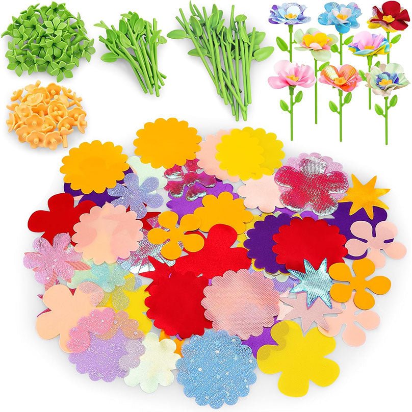 Fabric Flower Bouquets Craft Kit, DIY Arts & Crafts Kit With Colorful Fabric Flowers - Carox