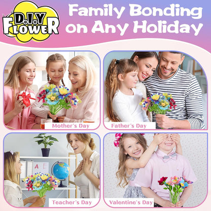 Fabric Flower Bouquets Craft Kit, DIY Arts & Crafts Kit with Colorful Fabric Flowers - Carox