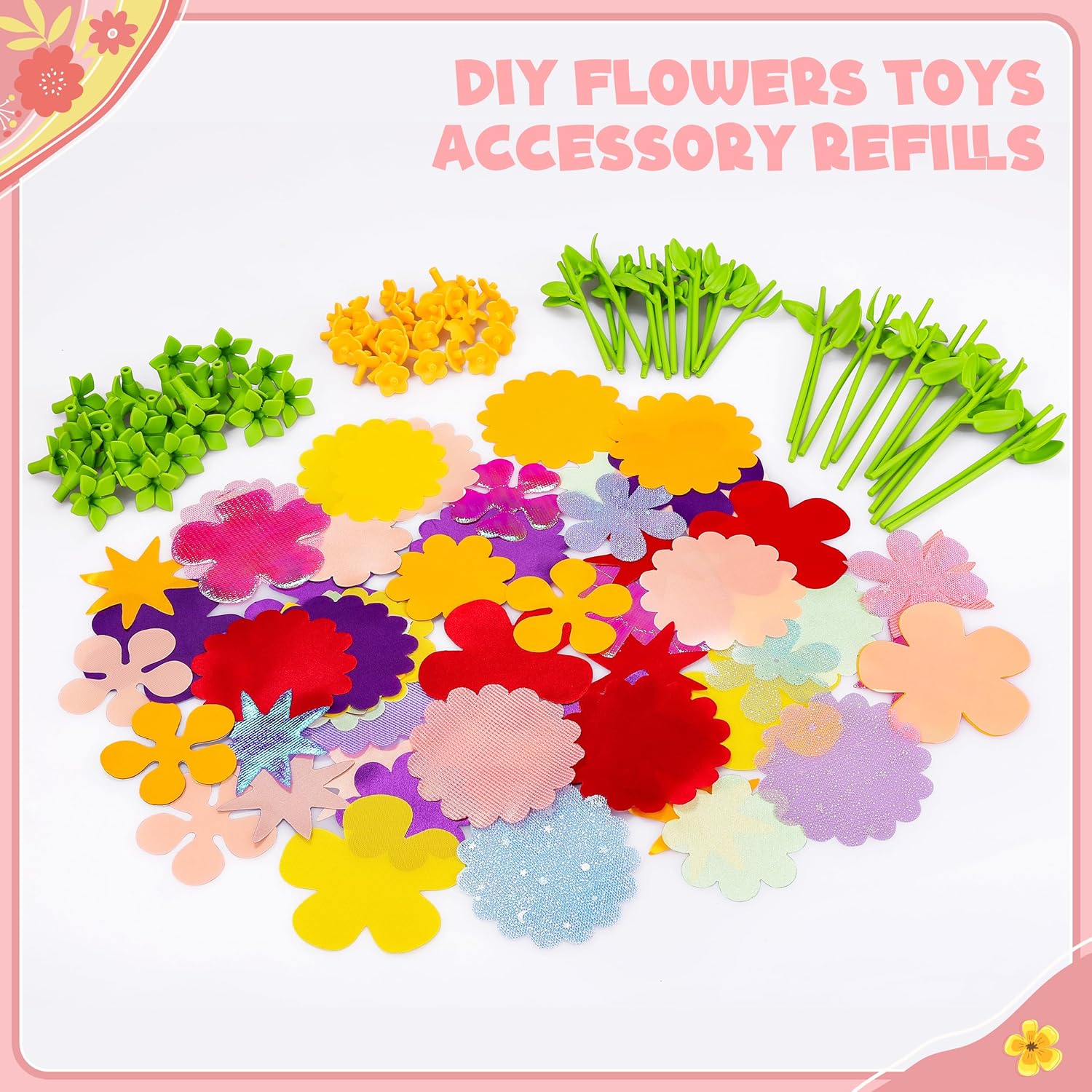 Fabric Flower Bouquets Craft Kit, DIY Arts & Crafts Kit With Colorful Fabric Flowers - Carox