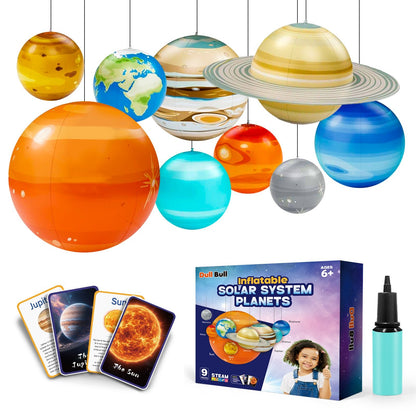 Inflatable Solar System Planets for Kids - 9 Giant Hanging Planets Ages 6 - 12 - Carox