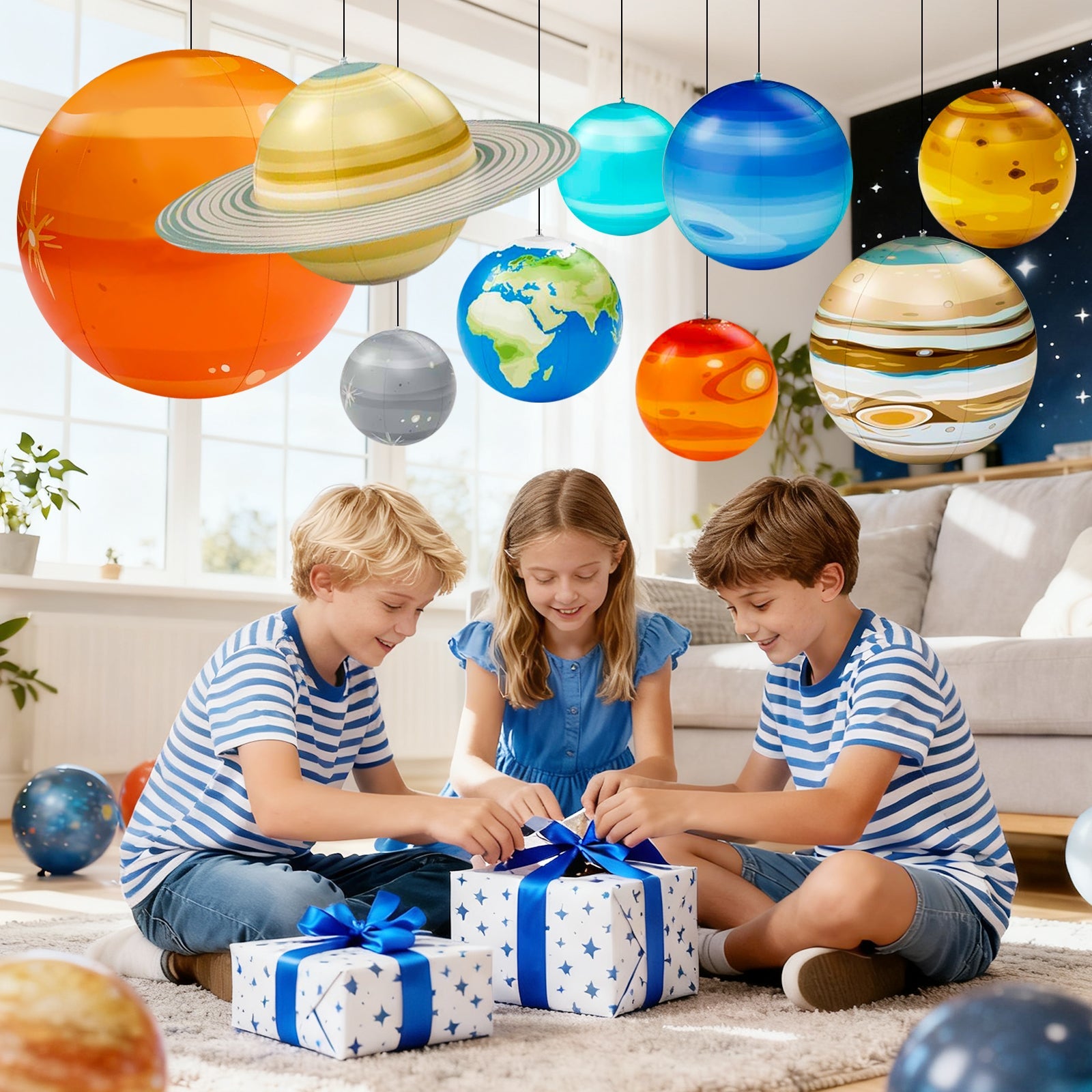 Inflatable Solar System Planets for Kids - 9 Giant Hanging Planets Ages 6 - 12 - Carox