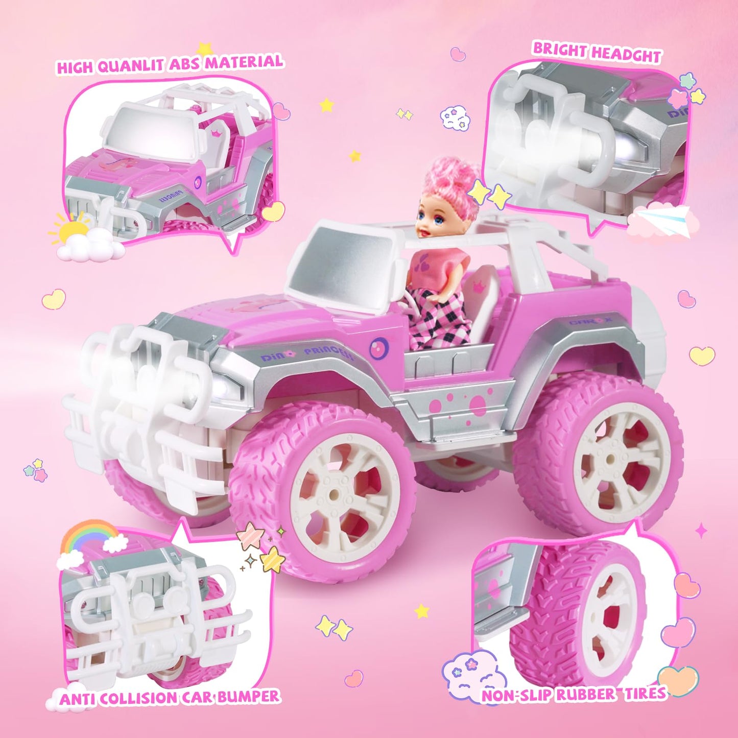 P﻿Ink Remote Control Car For Girls, 1:16 Scale - Carox