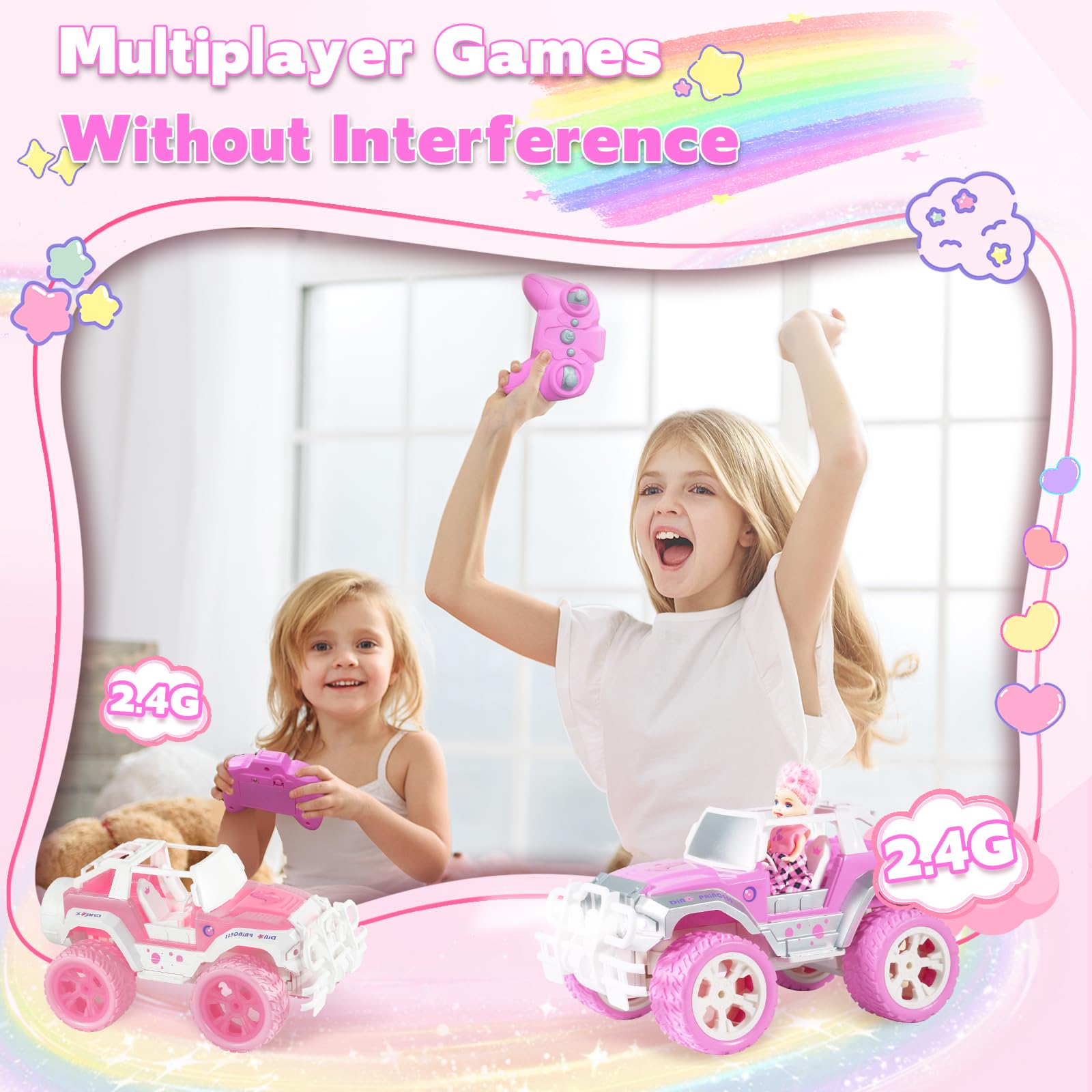 P﻿Ink Remote Control Car For Girls, 1:16 Scale - Carox