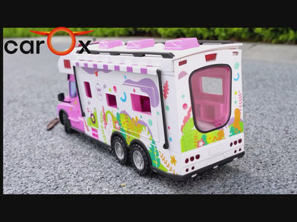 Remote Control Car for Girls Food Truck Toy Playset,Pink Remote Control Food Truck with Food Set