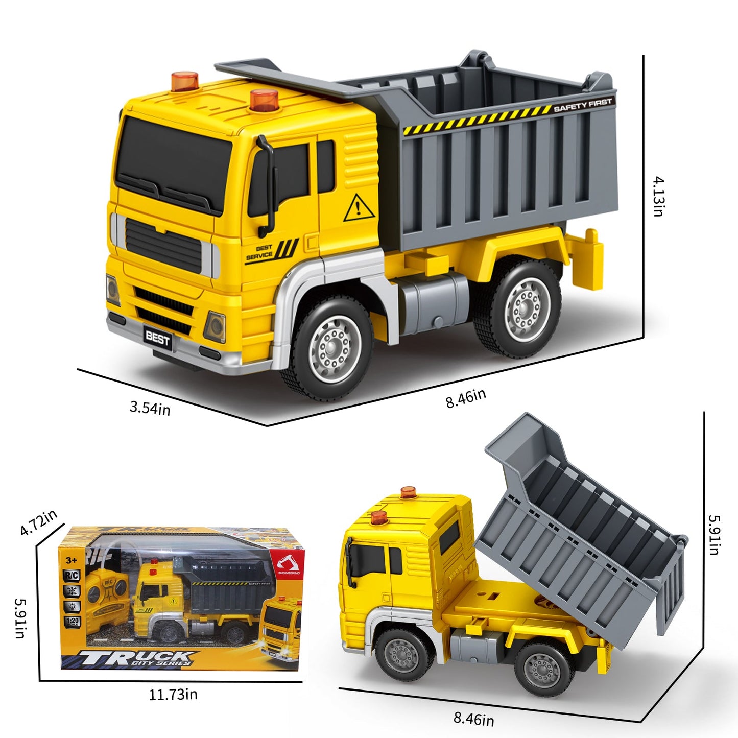 Remote Control Car Engineering Vehicle Learning Engineering Toy Gift for Boys - Carox