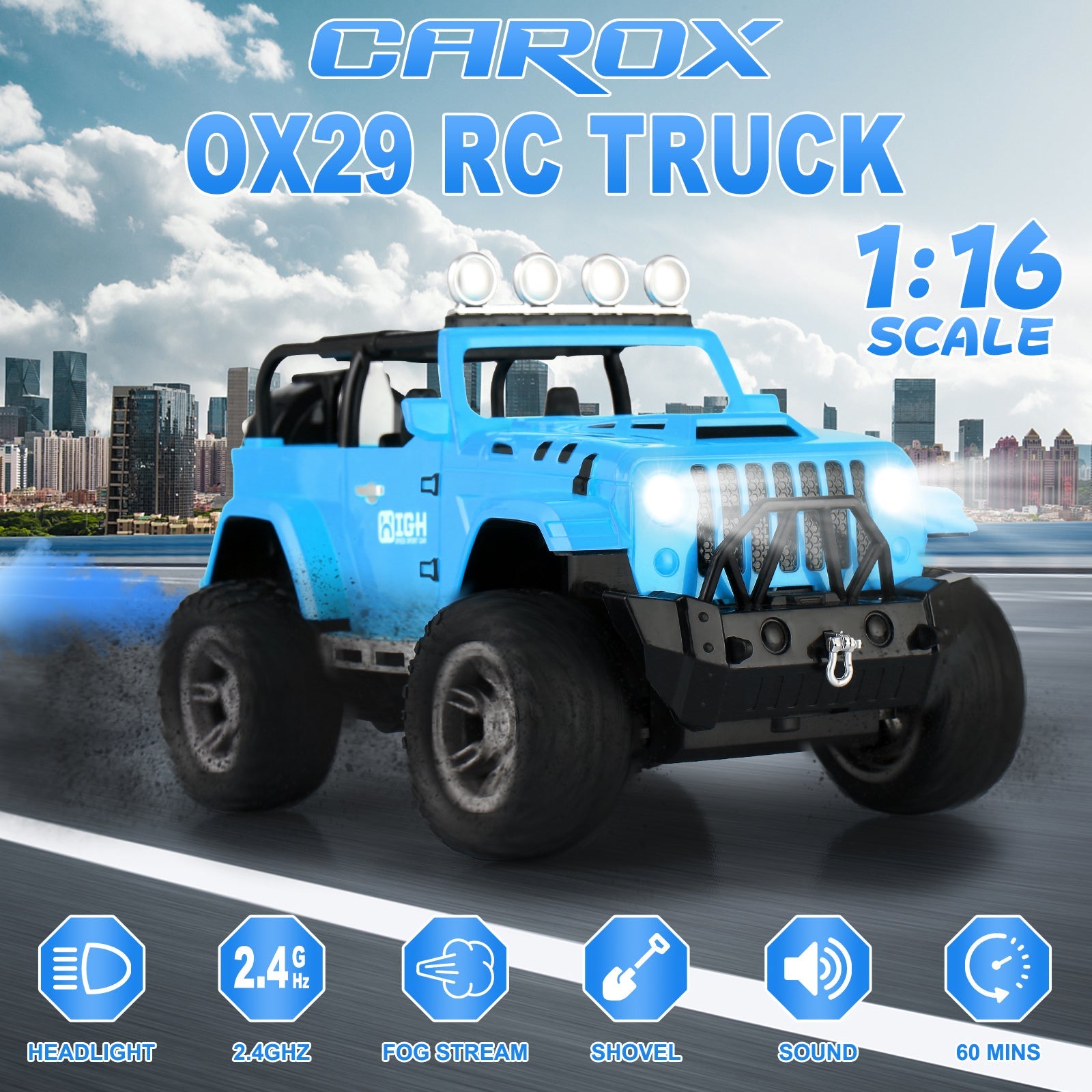 Remote Control car for Kids，RC Car with Spray Mist - Carox