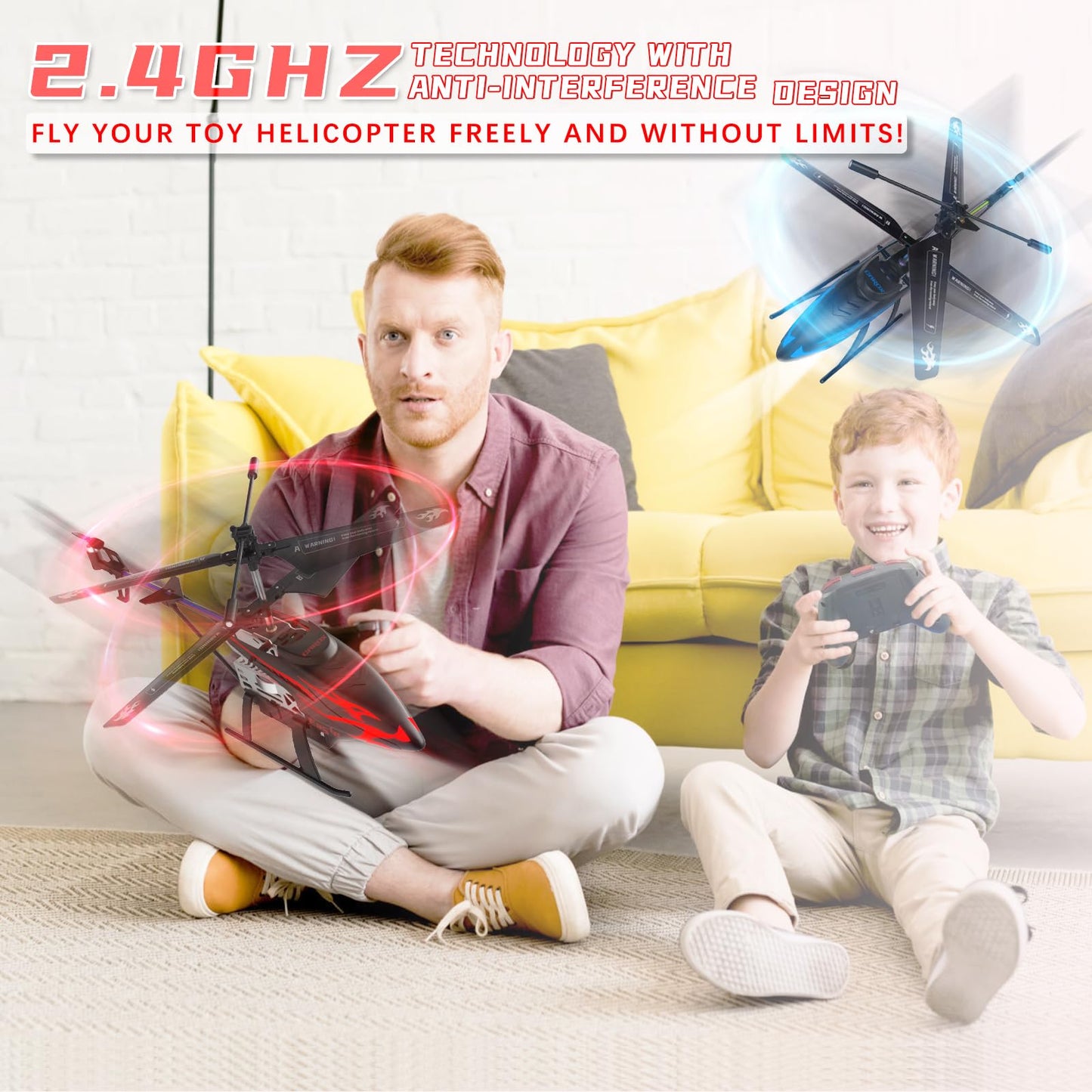 Remote Control Helicopter for Kids with 30 Mins Flight Time, 7 Colors - Carox