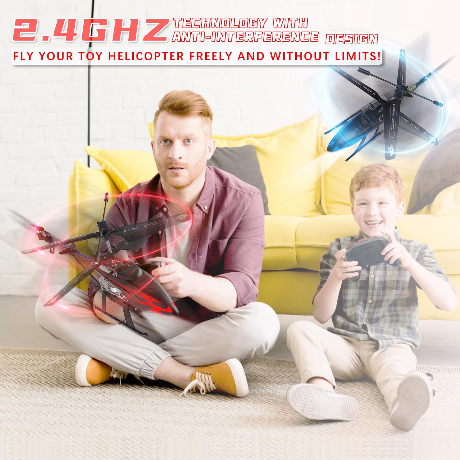 Remote Control Helicopter for Kids with 30 Mins Flight Time, 7 Colors - Carox