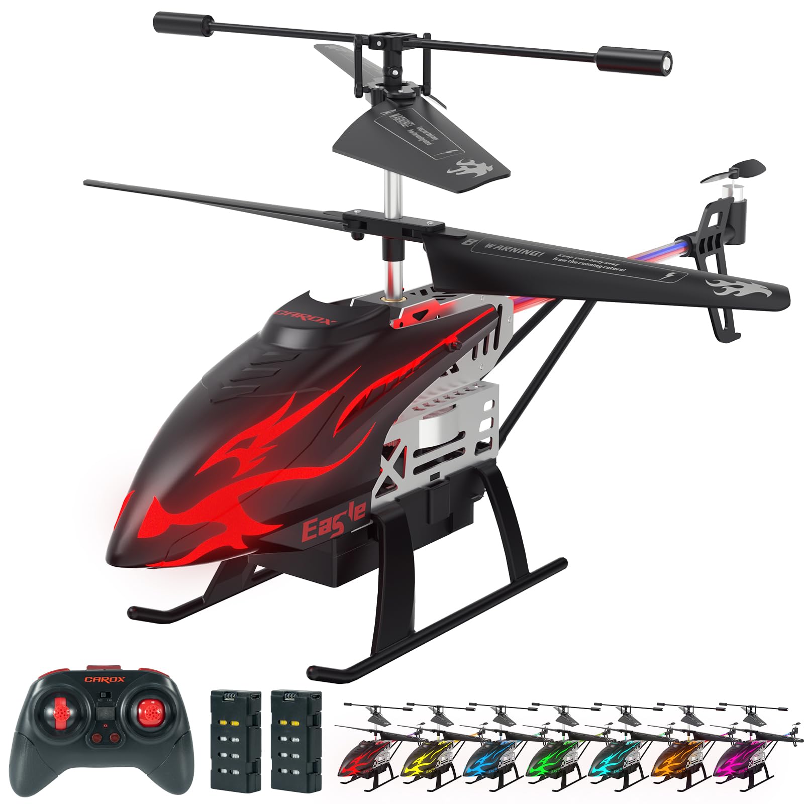 Remote Control Helicopter for Kids with 30 Mins Flight Time, 7 Colors - Carox