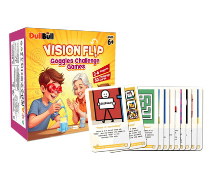 Upside Down Goggles Challenge Game for Family & Parties, 50 Fun Cards - Carox