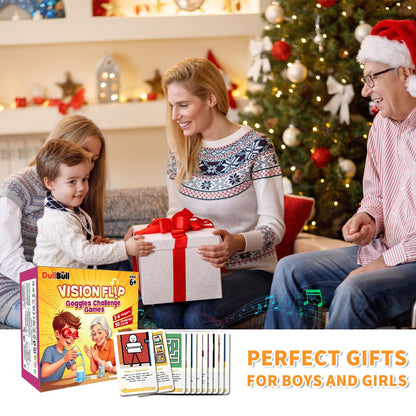 Upside Down Goggles Challenge Game for Family & Parties, 50 Fun Cards - Carox